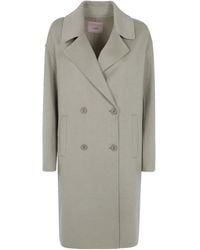 Twinset - Double-Breasted Long-Sleeved Coat - Lyst