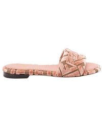 Fendi - Ff Flocked Sandals - Lyst