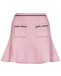Self-Portrait - Sequin-Embellished Knitted Mini Skirt - Lyst