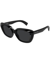 Saint Laurent - Eyewear Rectangle-Frame Logo Detail Sunglasses - Lyst