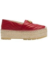 Gucci - Gg Straw Platform Shoes - Lyst