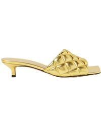 Bottega Veneta - Square-Headed High-Heeled Sandals - Lyst