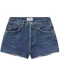 Agolde - Frayed Hem Denim Shorts - Lyst