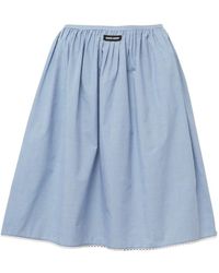 Miu Miu - Logo Detail Midi Skirt - Lyst