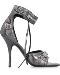 Balenciaga - Cagole Metallic Heeled Sandals - Lyst