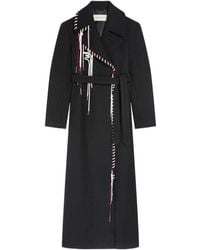 Dries Van Noten - Whipstitch-Embellished Self-Tie Coat - Lyst