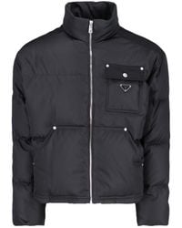 Prada - Triangle-Logo Zipped Padded Jacket - Lyst
