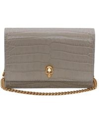 McQueen - Small Skull Embossed Crossbody Bag - Lyst