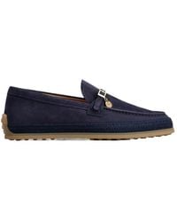 Tod's - Buckle-Detail Suede Loafers - Lyst