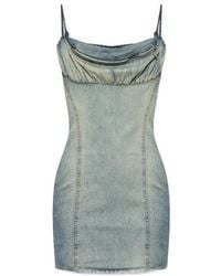 DIESEL - De-Ellit- Zip-Detailed Denim Dress - Lyst
