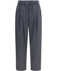 Brunello Cucinelli - Mid-Waisted Tapered Leg Trousers - Lyst