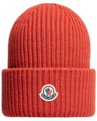 Moncler - Logo Patch Ribbed Beanie - Lyst