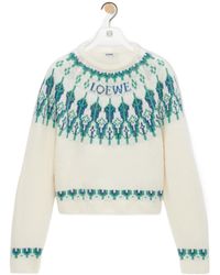 Loewe - Fair Isle Pattern Crewneck Jumper - Lyst