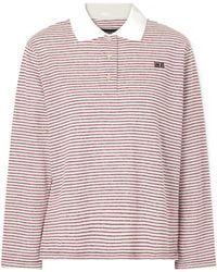 Wales Bonner - Trust Logo-Embroidered Striped Cotton And Linen-Blend Polo T-Shirt - Lyst