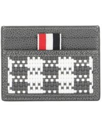 Thom Browne - Logo Patch Woven Cardholder - Lyst