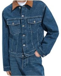 Bottega Veneta - Contrast Collar Denim Jacket - Lyst