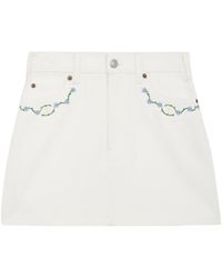 Celine - Embroidered Mini Skirt - Lyst