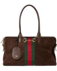 Gucci - Borsetto Stripe Detailed Large Boston Bag - Lyst