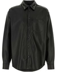 Marni - Studded Collar Leather Shirt - Lyst