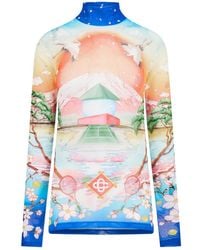 CASABLANCA - Printed Long-Sleeved T-Shirt - Lyst
