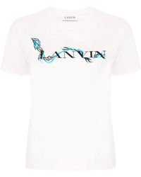 Lanvin - Logo Printed Crewneck T-Shirt - Lyst
