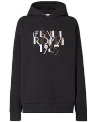 Fendi - Roma Logo Printed Hoodie - Lyst