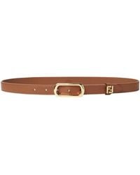 Fendi - Ff Thin Oval-Buckle Belt - Lyst
