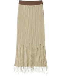 Uma Wang - Distressed Ribbed Knit Midi Skirt - Lyst
