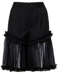 Comme des Garçons - Ruffled Tulle And Wool Shorts - Lyst