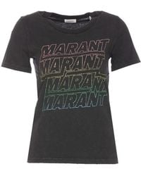 Isabel Marant - Isabel Marant Étoile Ziliani Logo Printed Crewneck T-Shirt - Lyst