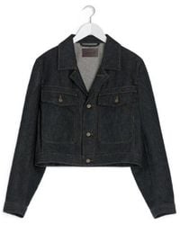 Lemaire - Button-Fastening Patch-Pocket Denim Jacket - Lyst
