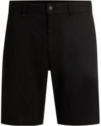 BOSS - Slim-Fit Pure Cotton Shorts - Lyst