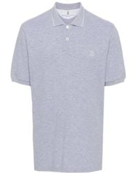 Brunello Cucinelli - Logo-Embroidered Short-Sleeved Polo Shirt - Lyst