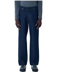 Stone Island - Compass-Badge Wide Leg Jeans - Lyst