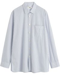 Tekla - Striped Poplin Pajama Shirt - Lyst