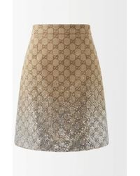 Gucci - Monogrammed Mini Skirt - Lyst