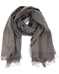 Peserico - Sequin-Embellished Striped Scarf - Lyst