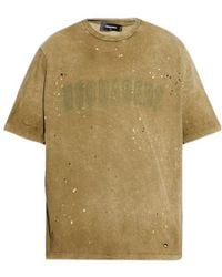 DSquared² - Distressed Logo Printed T-Shirt - Lyst