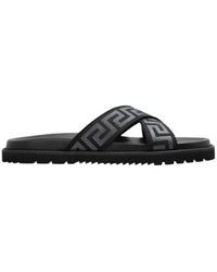 Versace - Greca Open-Toe Slides - Lyst