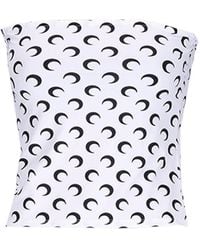 Marine Serre - All-Over Moon Printed Bandeau Top - Lyst