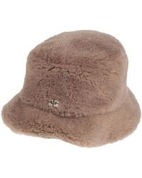 Ganni - Solid-Color Short Plush Fisherman Hat - Lyst