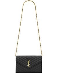 Saint Laurent - Cassandre Matelassé Chain Wallet - Lyst