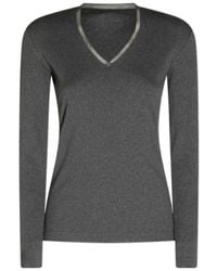 Fabiana Filippi - V-Neck Long-Sleeve Top - Lyst