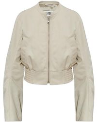 MM6 by Maison Margiela - Zip-Up Cropped Bomber Jacket - Lyst