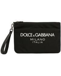 Dolce & Gabbana - Logo Print Zipped Clutch Bag - Lyst
