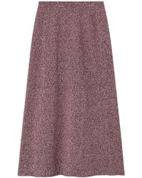 The Elder Statesman - Marl Cashmere Midi Skirt - Lyst