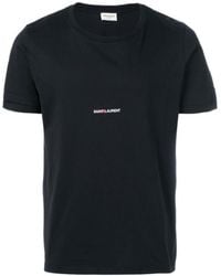 Saint Laurent - Logo Cotton T-Shirt - Lyst