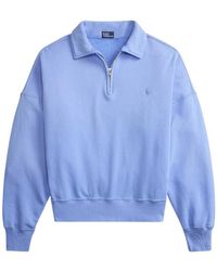 Polo Ralph Lauren - Polo Pony Embroidered Quarter-Zip Sweatshirt - Lyst
