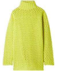 The Elder Statesman - Hollow-Out Knit Cashmere Turtleneck Sweater - Lyst
