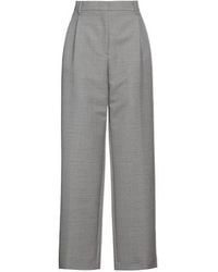 Burberry - Solid Color Wool Wide-Leg Pants - Lyst